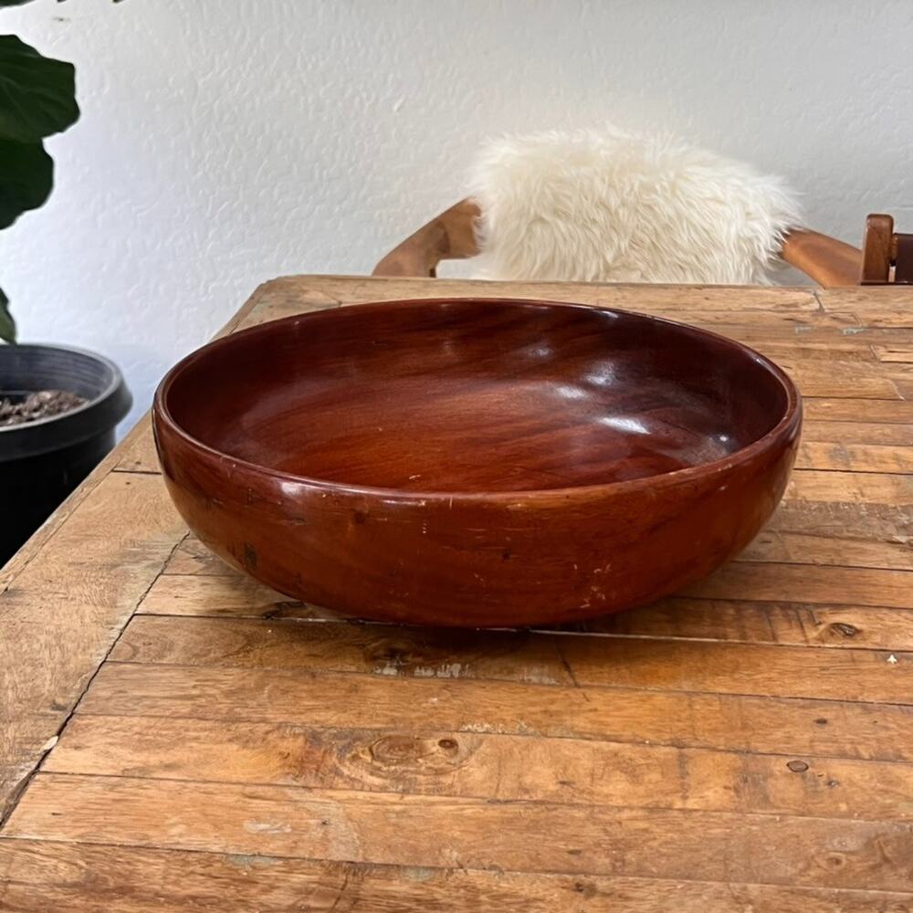 Paragon Woodturning Co. NY Vintage Hand Turned Wood Bowl 14"